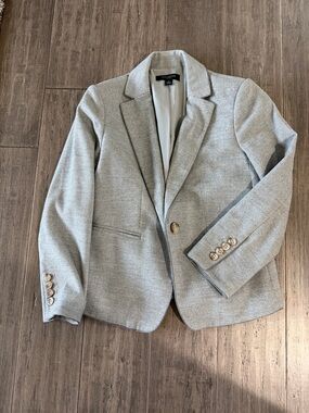 Ann Taylor Light Gray Women’s Tailored Single-Button Blazer